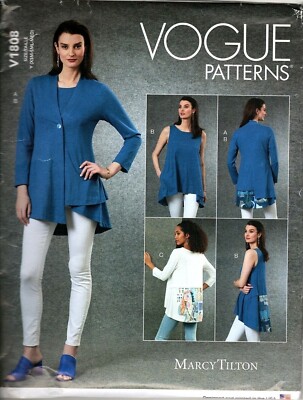 Vogue V1808 Misses XS to M Marcy Tilton Cardigan and Tunics UNCUT Sewing Pattern