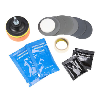 Car Headlight Lens Repair Kit With Polishing Cleaner & Restoration Tools