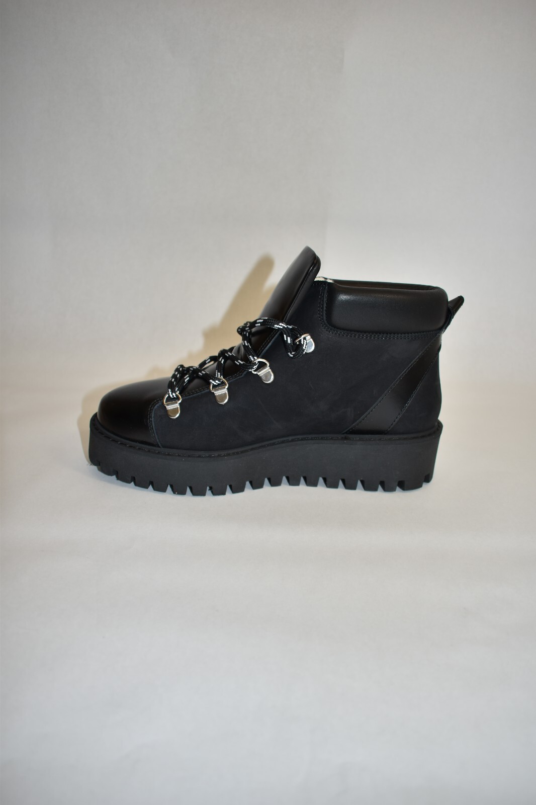 New! GANNI Winter City Shearling Leather Platform Hiking Ankle Boots Size 6 36 image 4