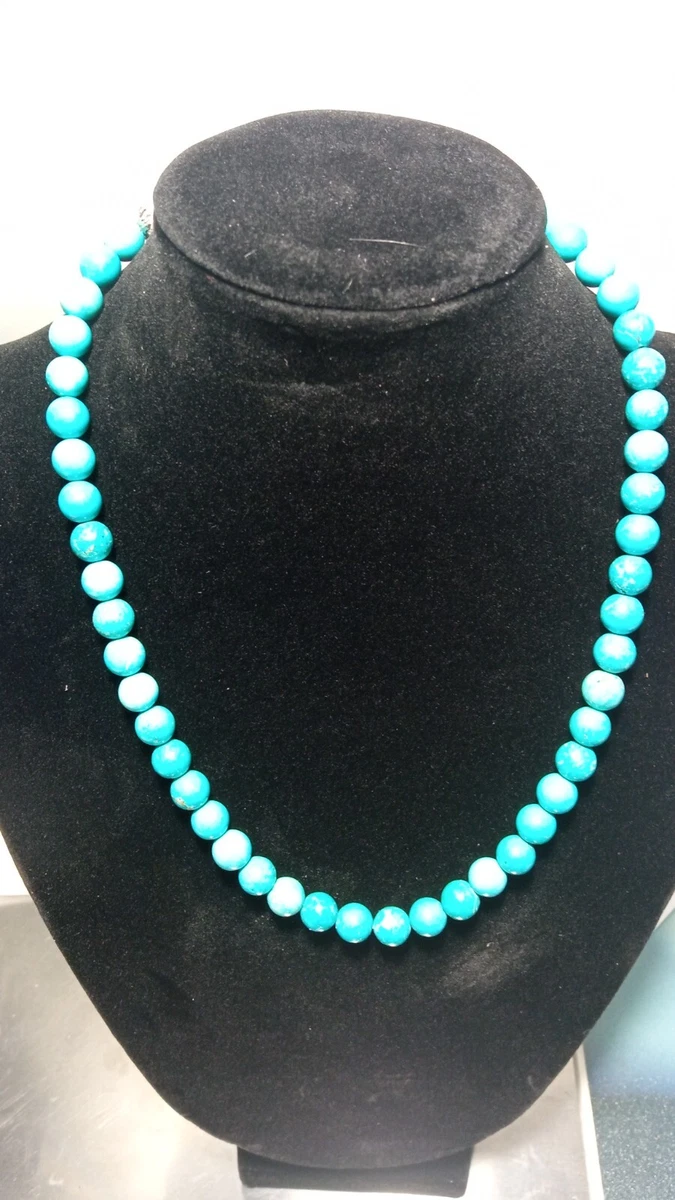 ULELA DIKML Collana girocollo da donna con perline turchesi irregolari fatte a mano, idea regalo, metallo, turchese, Metallo, Turchese