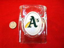 MLB Oakland A's Shot Glass Unique Square Officially Licensed w/Hologram Dec