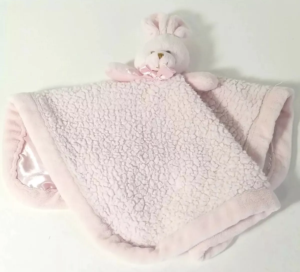 Blankets and Beyond Bunny Rabbit Pink Security Blanket Lovey Plush Soft