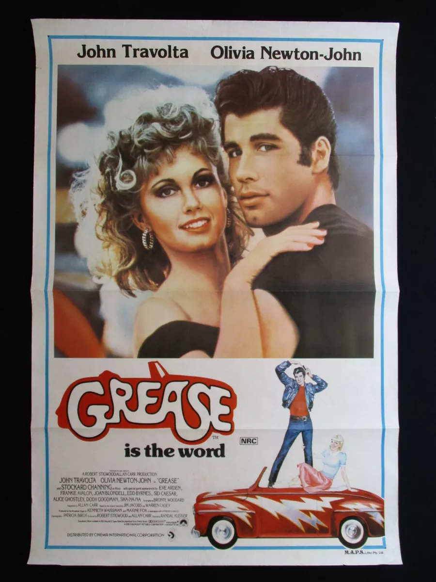 GREASE 1978 Original Australian movie poster Olivia Newton John