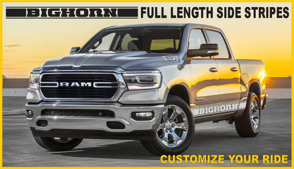 BIGHORN LONGHORN LARAMIE 侧条纹套件适用于 RAM 卡车 — 第 3/4 张图片