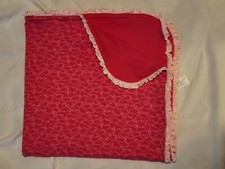 Carters Child of Mine Baby Blanket Lovey Pink Elephant Print Ruffle Trim 27" eu