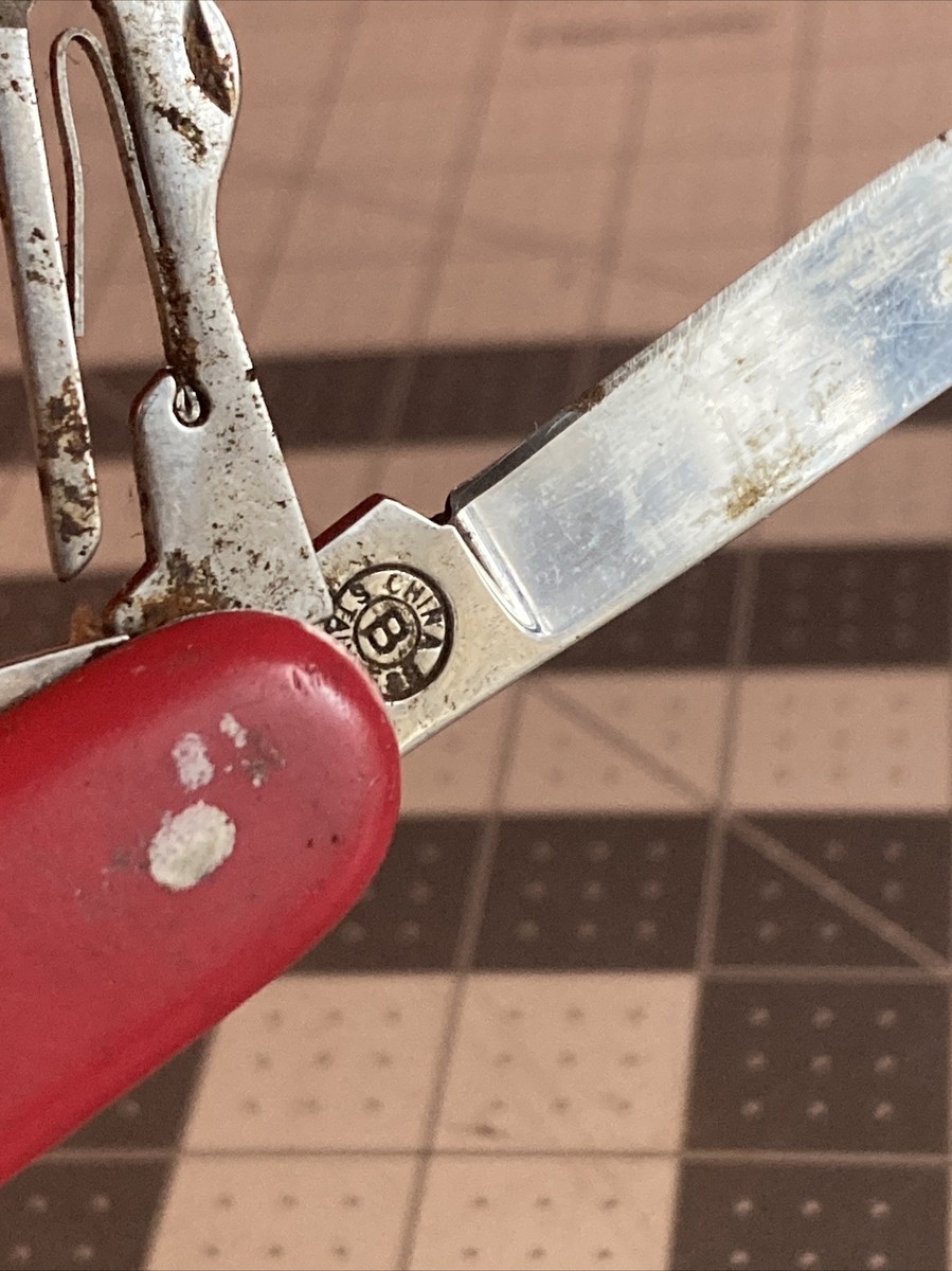 Vintage B Swiss Army Knife Stainless Steel Made in China Vintage B Swiss Army Knife Stainless Steel Made in China