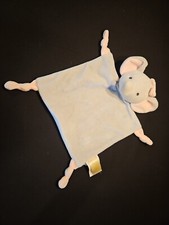 Dan Dee Elephant Gray Pink Rattle Baby Lovey Blanket Knotted Corners 12  High