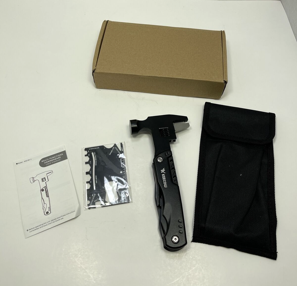 13-in-1 Multi-Tool with Mini Hammer for Compact Versatility