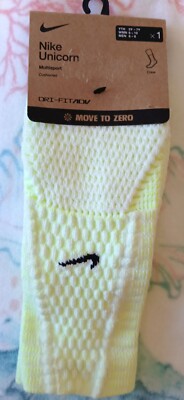 NIKE ''UNICORN MULTISPORT'' MOVE TO ZERO Men's/Women's CREW SOCKS -Medium 6-8/6-10