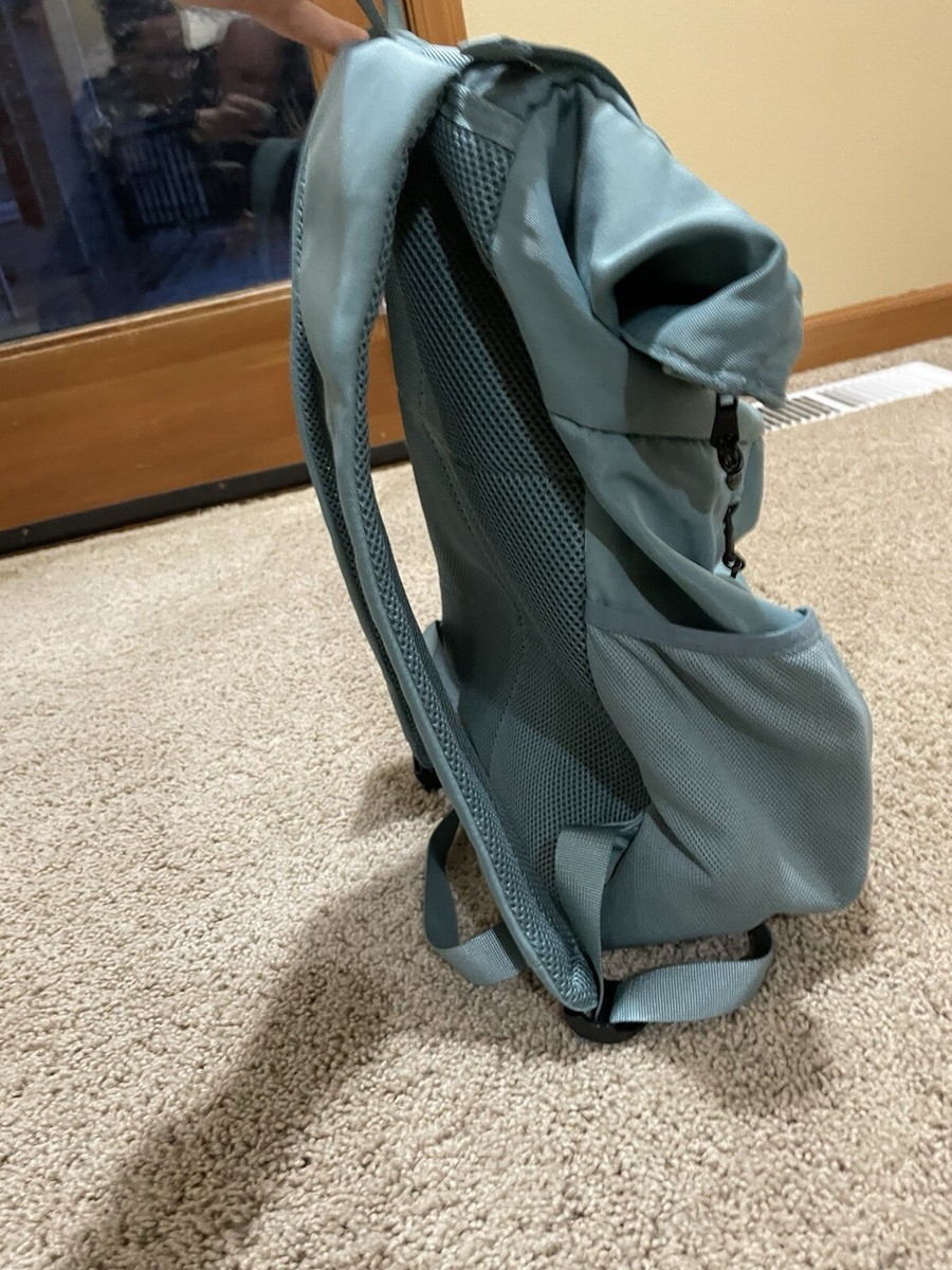 Fabletics Teal Nylon Roll Top Backpack The Only sports bag  display picture 2