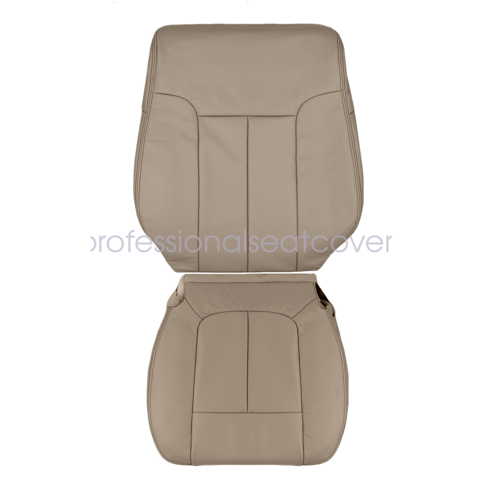 Driver & Passenger PERFORATED Leather SEAT COVER Tan For 09-14 Ford F150 Lariat