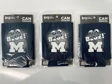 RARE! 3 University of Michigan Can Cooler Koozies IPG Team Sports FAST FREE SHIP