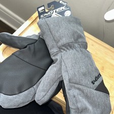 Snotek Womens-mens performance ski gloves Large Grey Mittens-gloves