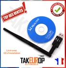 USB Wifi Key Adapter + Antenna Windows 10/8/7/Vista/XP Ubuntu Chipset
