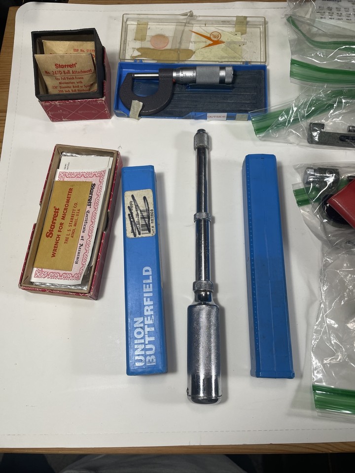 Lot of Various Machinist's Tools Starrett, Mitutoyo, Micrometers