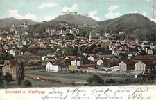 Cartolina postale ferroviaria Eisenach e Wartburg 1903