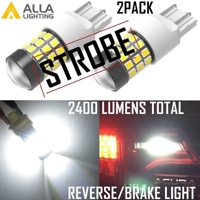 Alla Lighting 7443 LED Strobe Flash Back Up Reverse Light,Brake Bulb Lamp,White