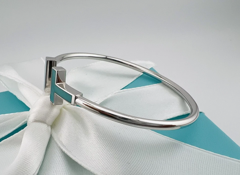 Pulsera de alambre en T turquesa Tiffany Foto 4 de 4