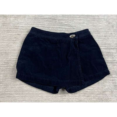 Blue Asphalt Skort Womens 0 Navy Blue Corduroy Wrap Mini Turn-Lock 3002-14 USA