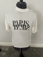 ANINE BING Avi Paris T-Shirt, White, Size XS, New