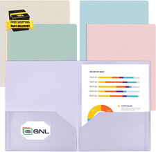 Plastic Folders with Pockets, Pack of 5, Muted Pastel Colors, Heavy Duty 2 Pocke