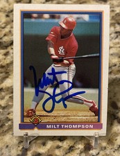 Milt Thompson Signed 1991 Bowman St. Louis Cardinals Autographed #386 Card