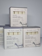 THE RUSTIC LANDS Grass Fed Beef Tallow Soap 4 Bar w/ Honey Olive Oil Unscented