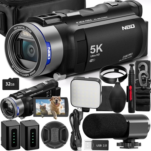 5K Videokamera Camcorder Ultra 48MP Vlogging Kamera für YouTube, 16X Digital...