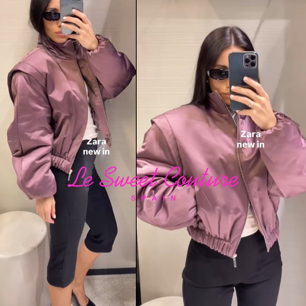 ZARA WOMAN FW25/26 PUFFER JACKET WITH DEFINED SHOULDERS LILAC 2004