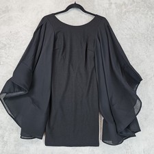 Windsor Dress Womens Size XS Black V Back Kimono Sleeve Bodycon Mini Party