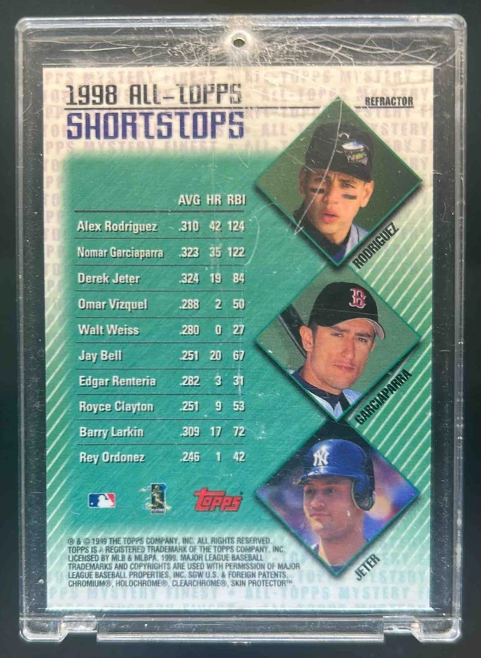 1999 Topps Alex Rodriguez All Mystery Finest Refractor #M7 Mariners - Image 2 of 2