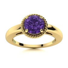 Sterling Silver Crown Chakra Amethyst Gemstone Womens day Solitaire Ring