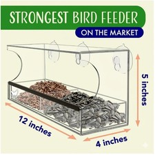 Clear Acrylic Bird Feeder - Strong Suction