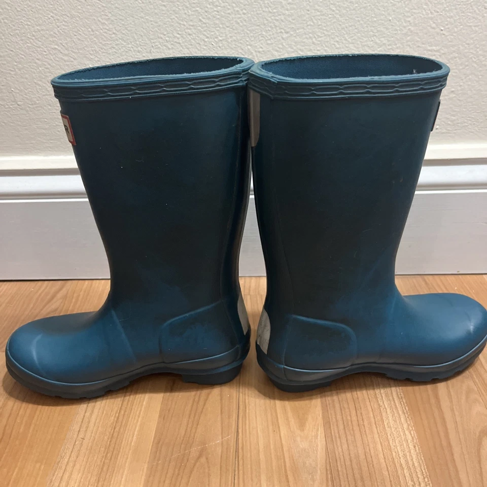 Botas originales Hunter azul/verde azulado para niños talla EU 29 talla US 12M Foto 4 de 4