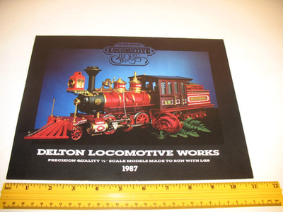 DELTON LOCOMOTIVE WORKS 1987 CATALOG 1/2'' SCALE MODEL