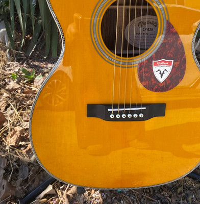 Vintage Yellow OM Acoustic Guitar Solid Spruce Top Premium Ebony Fingerboard