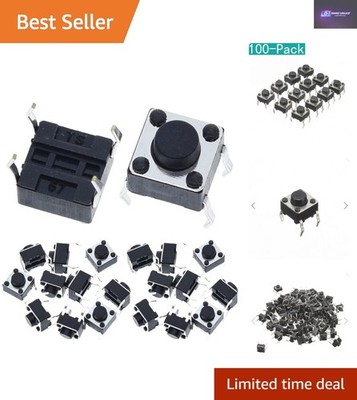 Robuster 100er Pack Miniatur Tastschalter 6x6x5 mm für verschiedene Anwendungen