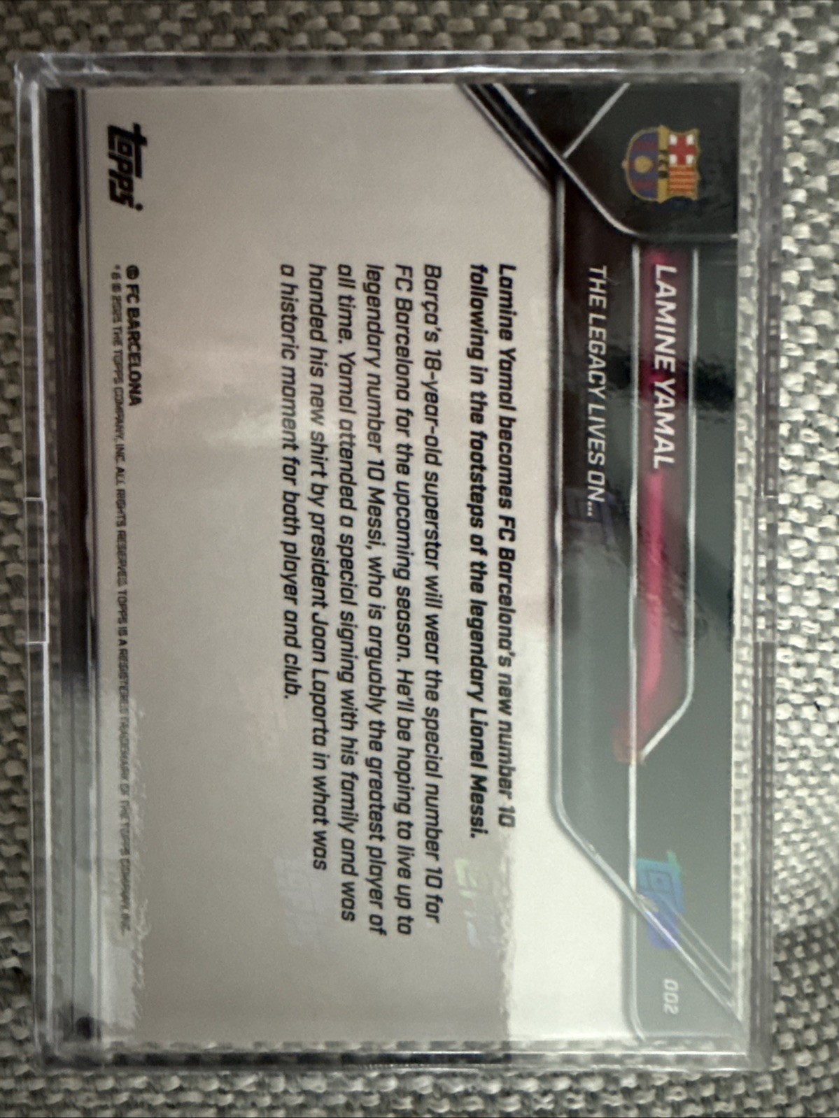 2025 FC Barcelona Topps Now #2 Lamine Yamal/ Lionel Messi view 2