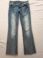 Miss Me Jeans Women 27 Bootcut Low Rise Embroidered Cowgirl Western Blue