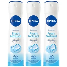 Nivea Fresh Natural 48 Hour Deodorant Spray, 5oz (150ml) (Pack of 3)