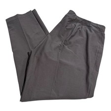 Eileen Fisher Washable Stretch Crepe Straight Pants Women's L Gray Pull On