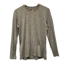 Icebreaker Women's Grey Merino 200 Oasis Long Sleeve Crew Thermal Top XL FLAWED