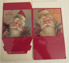 2 Vtg NEW Mrs Grossman 'A Gifted Box'  4” CHRISTMAS BOXES Ant Chromolithographs