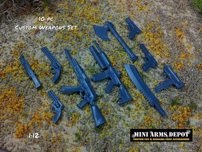 1:12 Custom Weapons & Munitions 10pc Set for 6'' GI JOE Marvel Legends Figs DKGRY