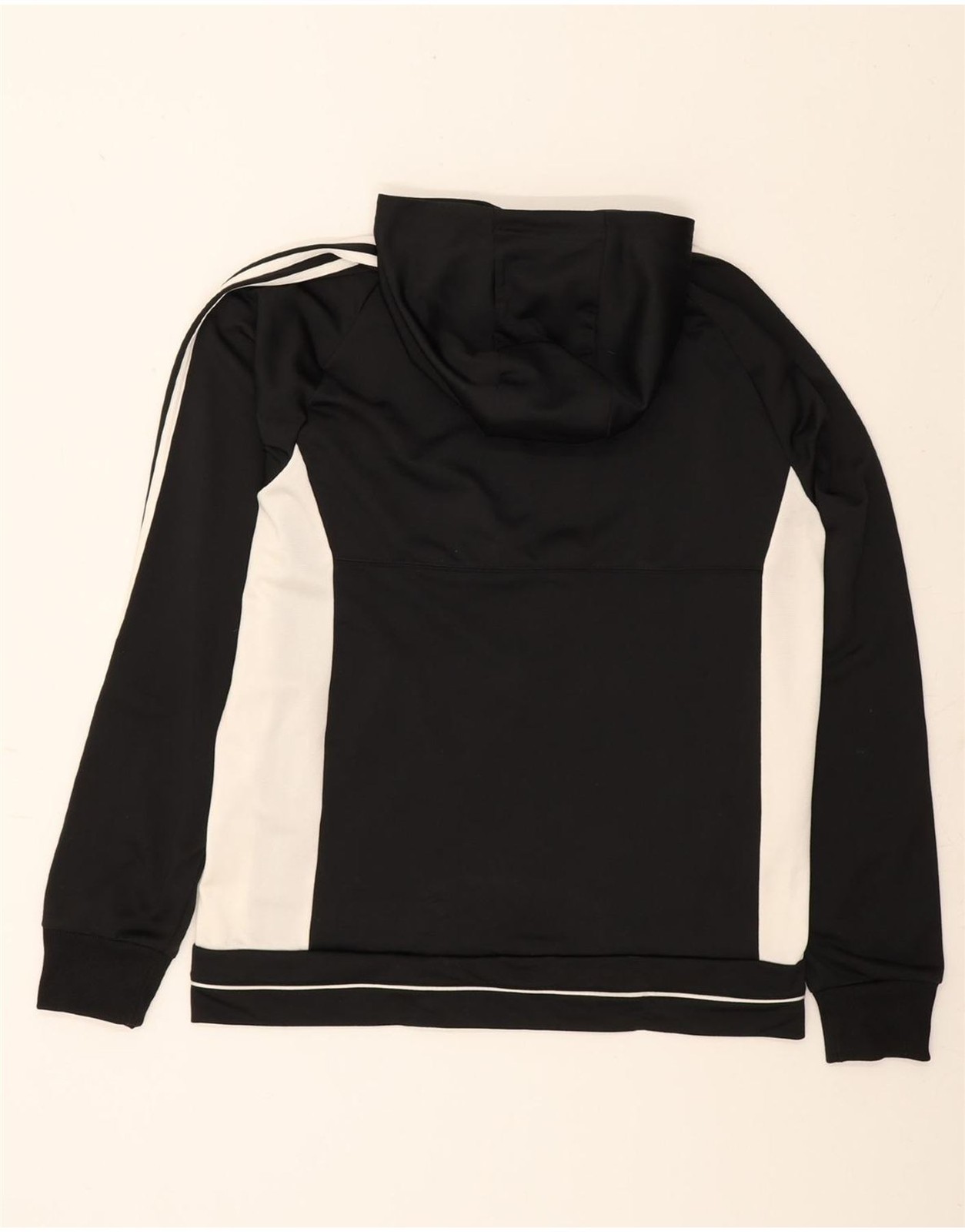 ADIDAS Mens Zip Hoodie Sweater Medium Black Colourblock Polyester DU93 thumbnail 2