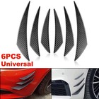 6x Universal Carbon Fiber Front Bumper Car Body Fin Spoiler Canard Splitter Kit