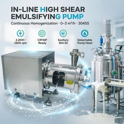 #ad Inline High Shear Single Stage Emulsifying Pump 304SS Detachable Head Easy Clean $1590.68