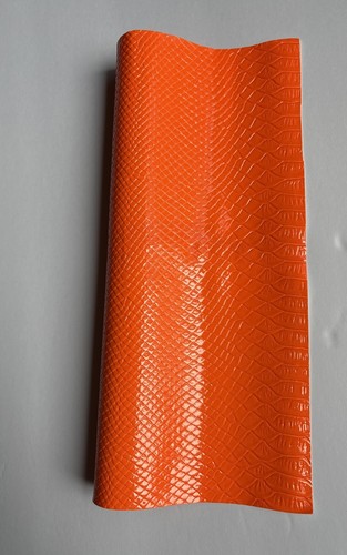 Geprägte glänzende Schlange Kunstleder Rolle 12"x54" für Handwerk Schleifen Nähen Orange - Bild 2 von 4