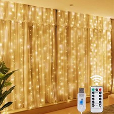 3Mx3M LED Curtain String Fairy Lights In/Outdoor Window Wedding Decor