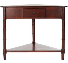 Homes Collection Gomez Dark Cherry Corner Table